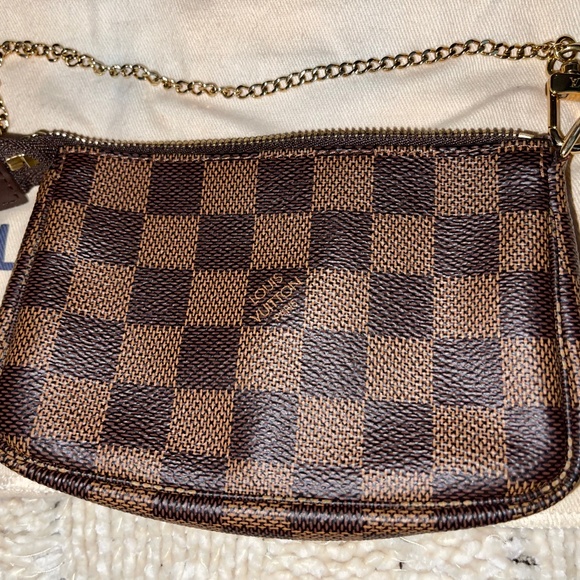 Authentic Louis Vuitton Damier Ebene Mini Pouchette - Picture 1 of 8